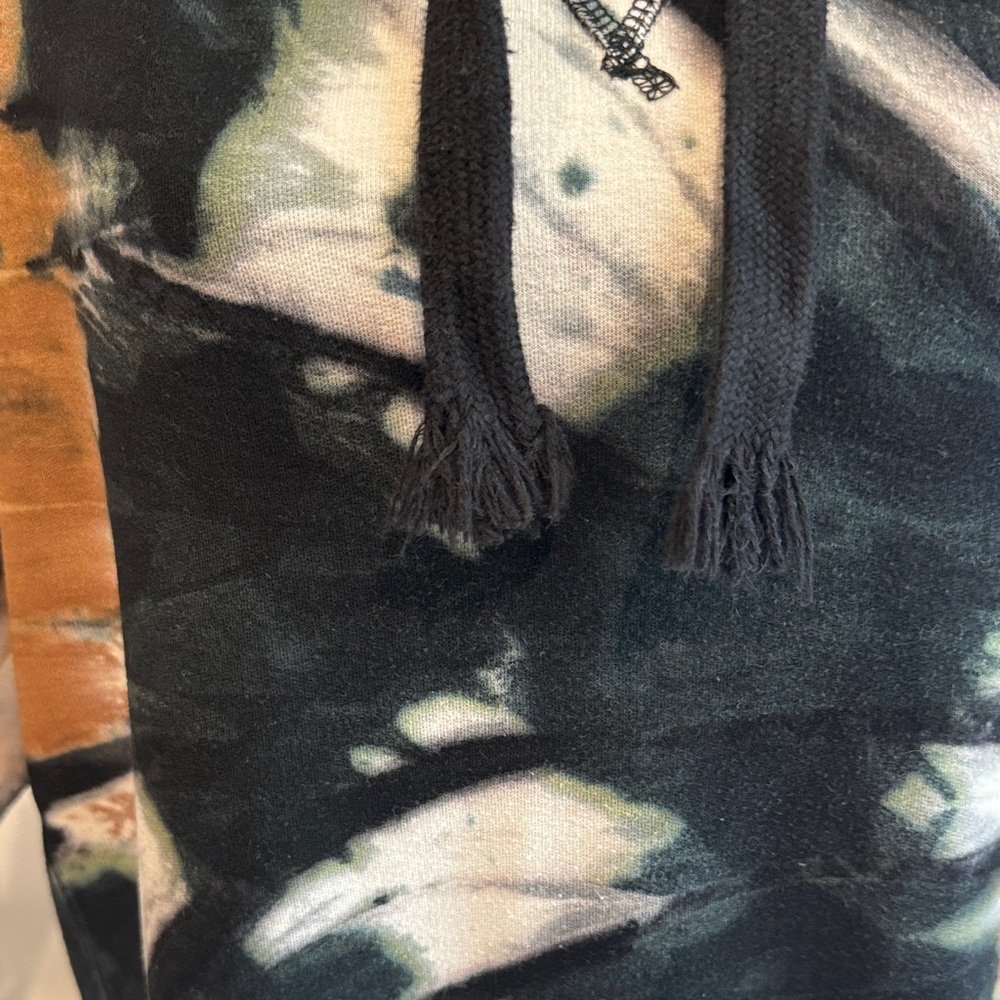 Vintage Havana Tie-Dye Pullover Hoodie in Black,Green,Cream & Rust Brown Size -M - Picture 3 of 16